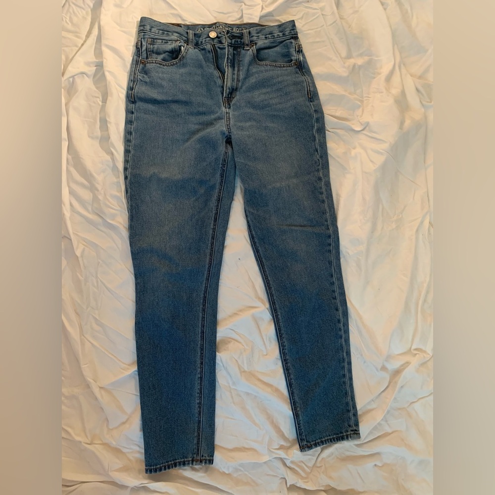 American Eagle Dark Blue Mom Jeans Size 2